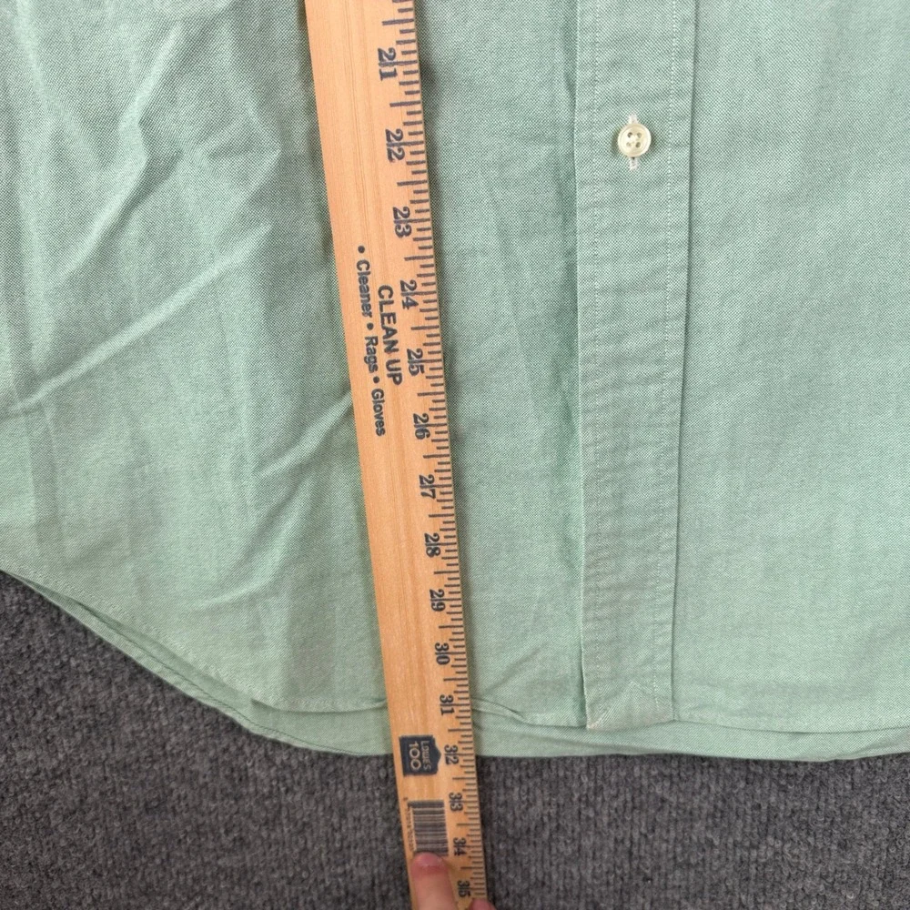 Vintage Polo Ralph Lauren Oxford Shirt Mens M Mint Green Long Sleeve Flesh Pony